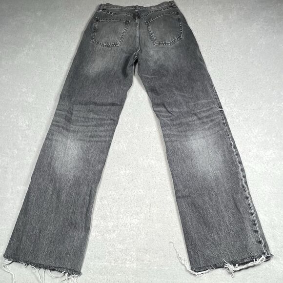 Zara Denim Jeans Womens 6 Gray High Rise Full Length Wide Leg 100% Cotton Blend - Picture 9 of 11